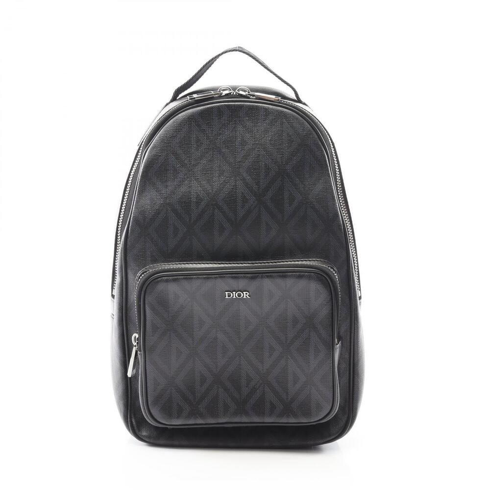 Christian Dior Rider Sling Bag CD Diamond Waist Body Canvas Leather Black Navy